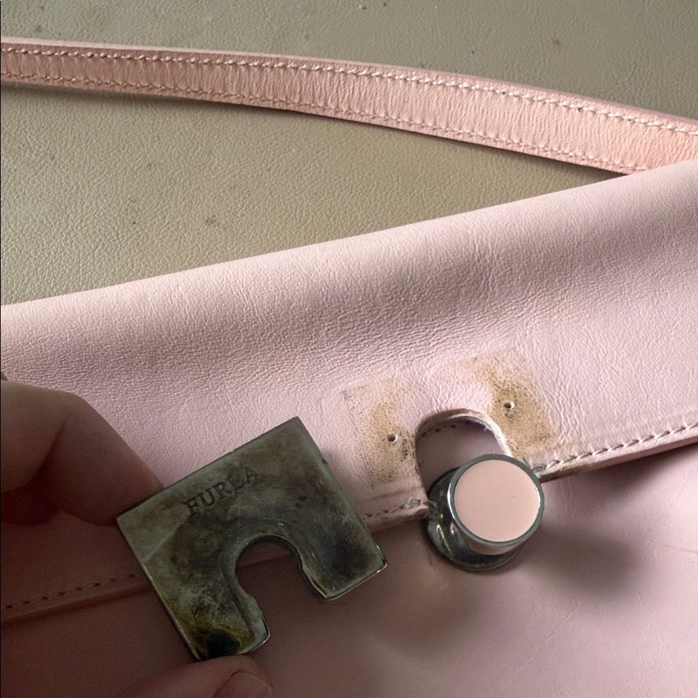Furla Soft Pink Leather Shoulder Bag - Picture 6 of 6